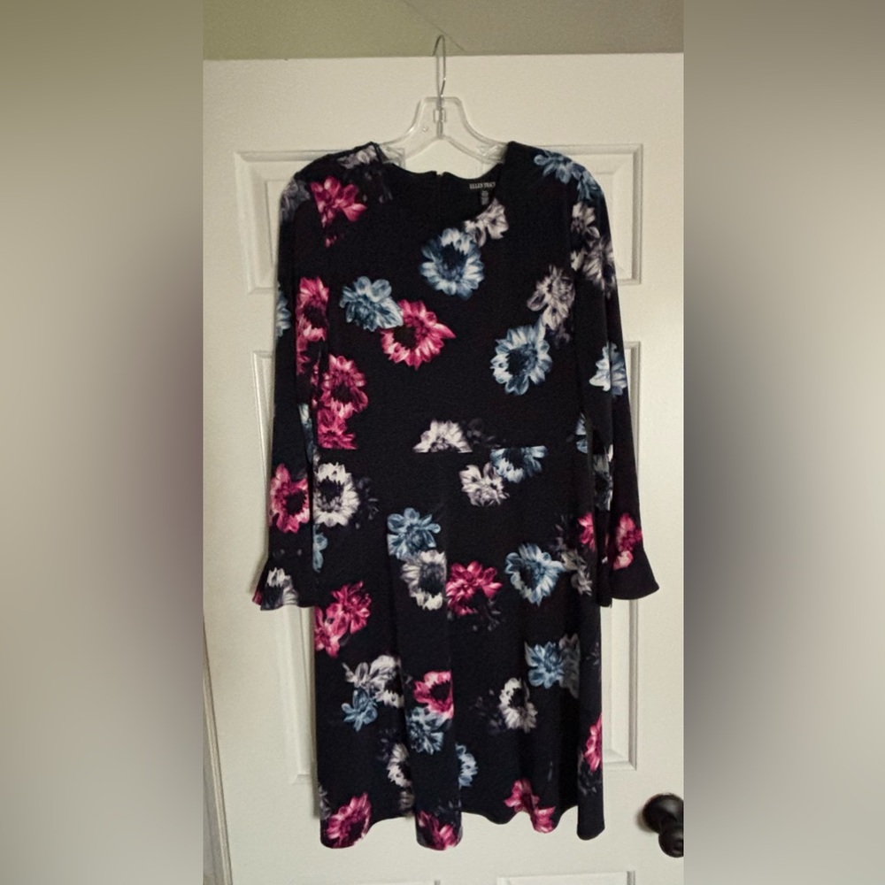 Ellen Tracy Black and White Floral Dress